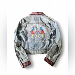 Lucky Brand Denim Jacket with Colorful Embroidery
